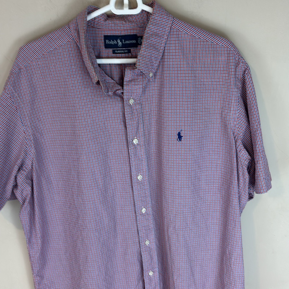 Ralph Lauren Cotton Plaid Button down Short Sleeve Shirt Size XL - Picture 2 of 11